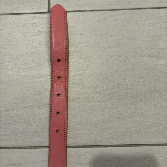 Fossil Genuine Leather Rose Pink Belt Flower Bow Buckle Embellished L Western - Picture 4 of 8